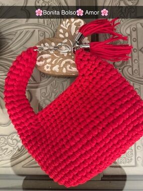 Bonita Bolso Red Tote Bag with Tassel Accent by Yvonne free Bonitas nails